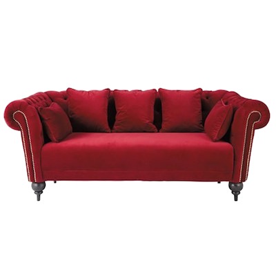 El sillón de Felpa Rojo